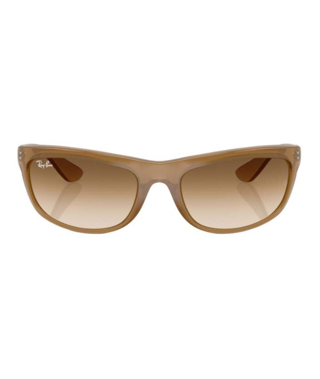 RAY BAN Бежевые пластиковые солнцезащитные очки, фото 2
