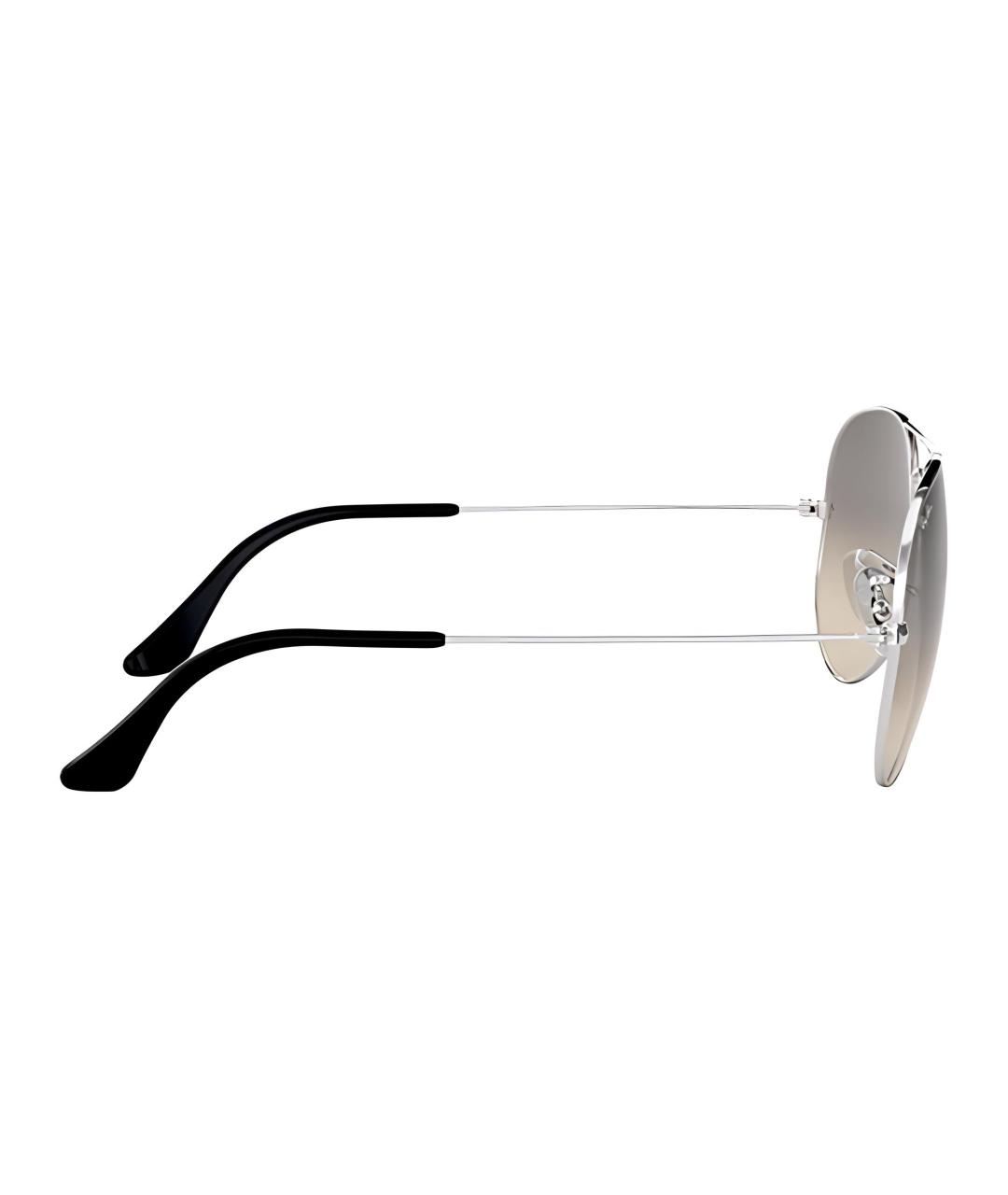 RAY BAN Серебряные металлические солнцезащитные очки, фото 3