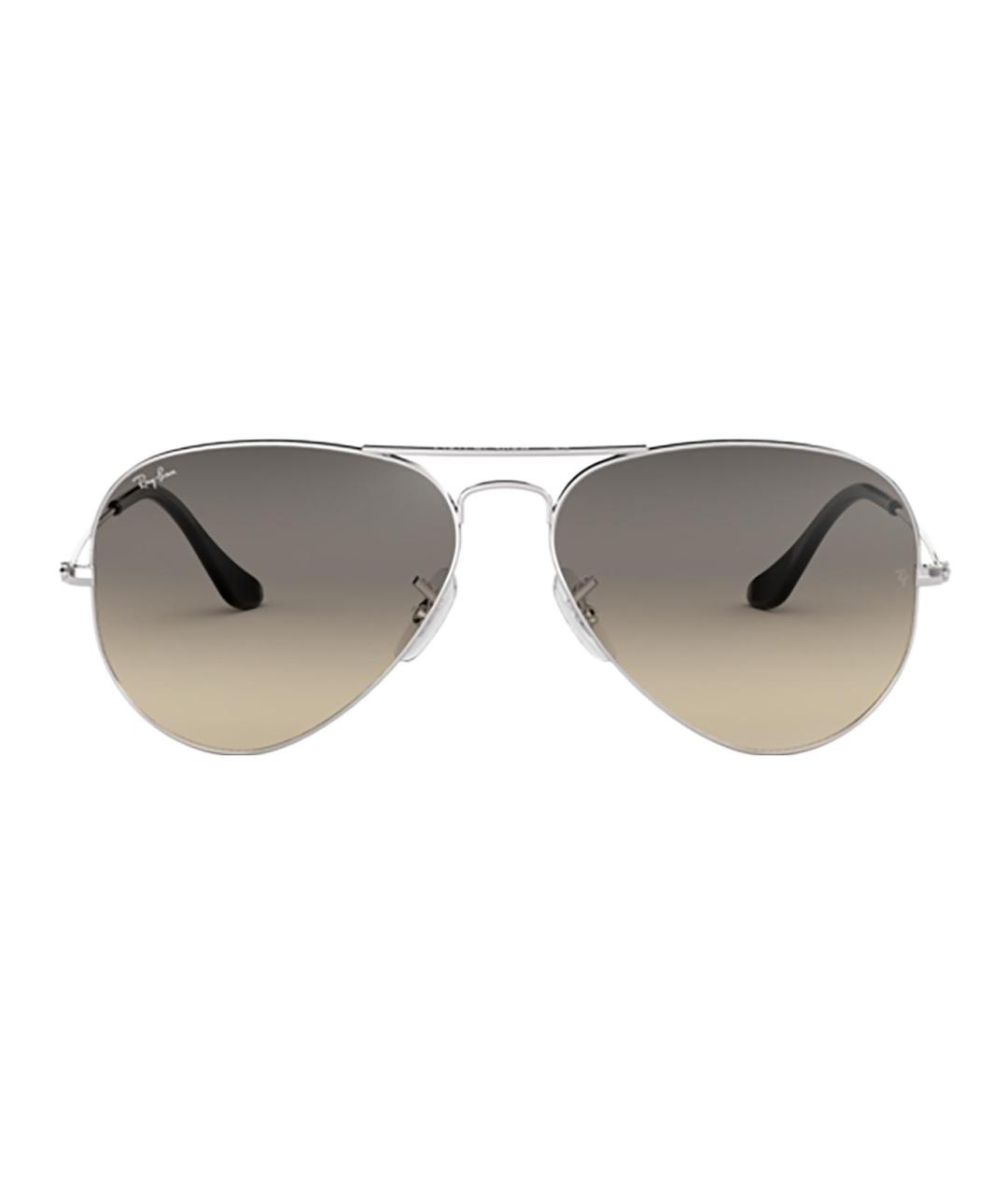 RAY BAN Серебряные металлические солнцезащитные очки, фото 2