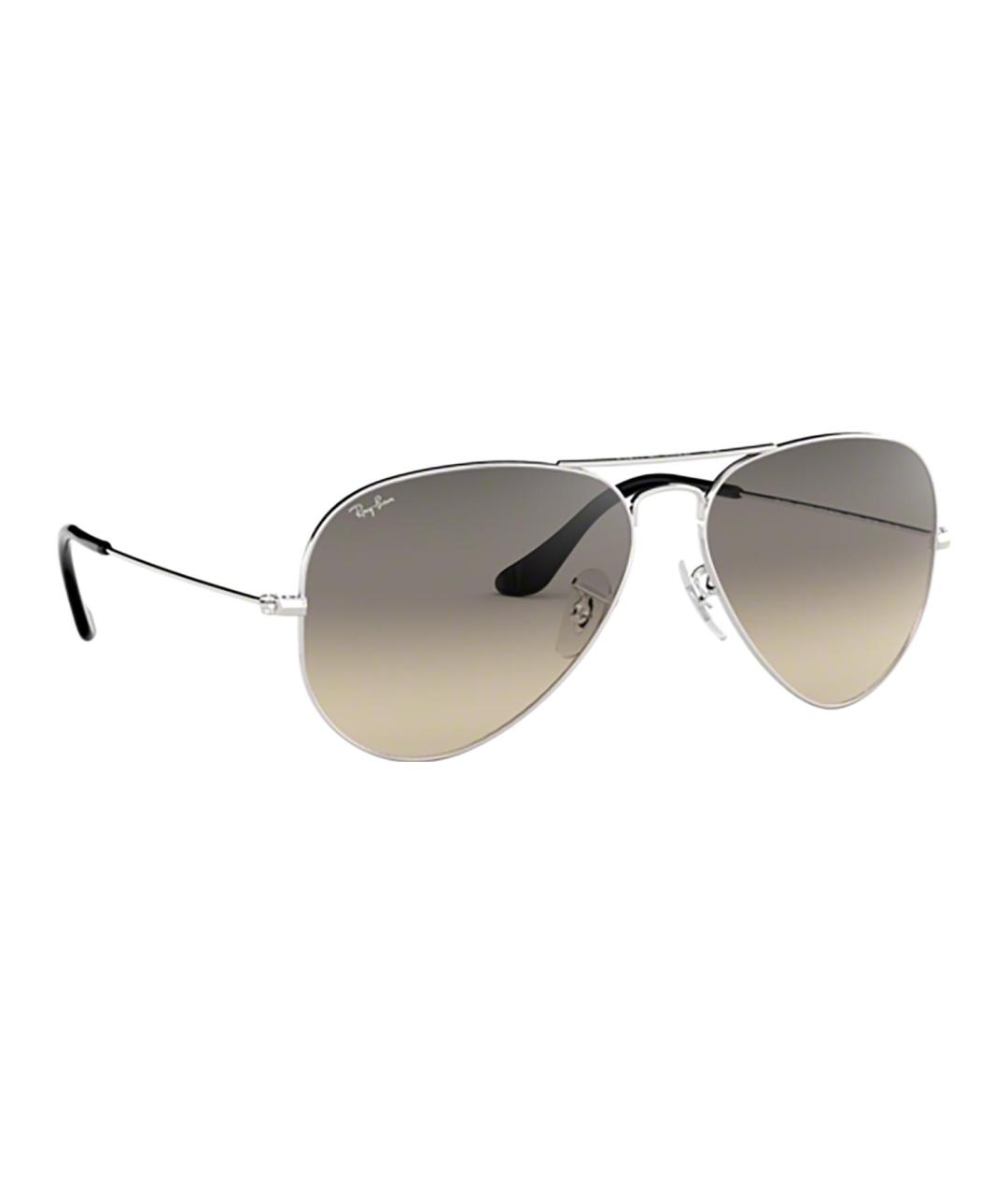 RAY BAN Серебряные металлические солнцезащитные очки, фото 4