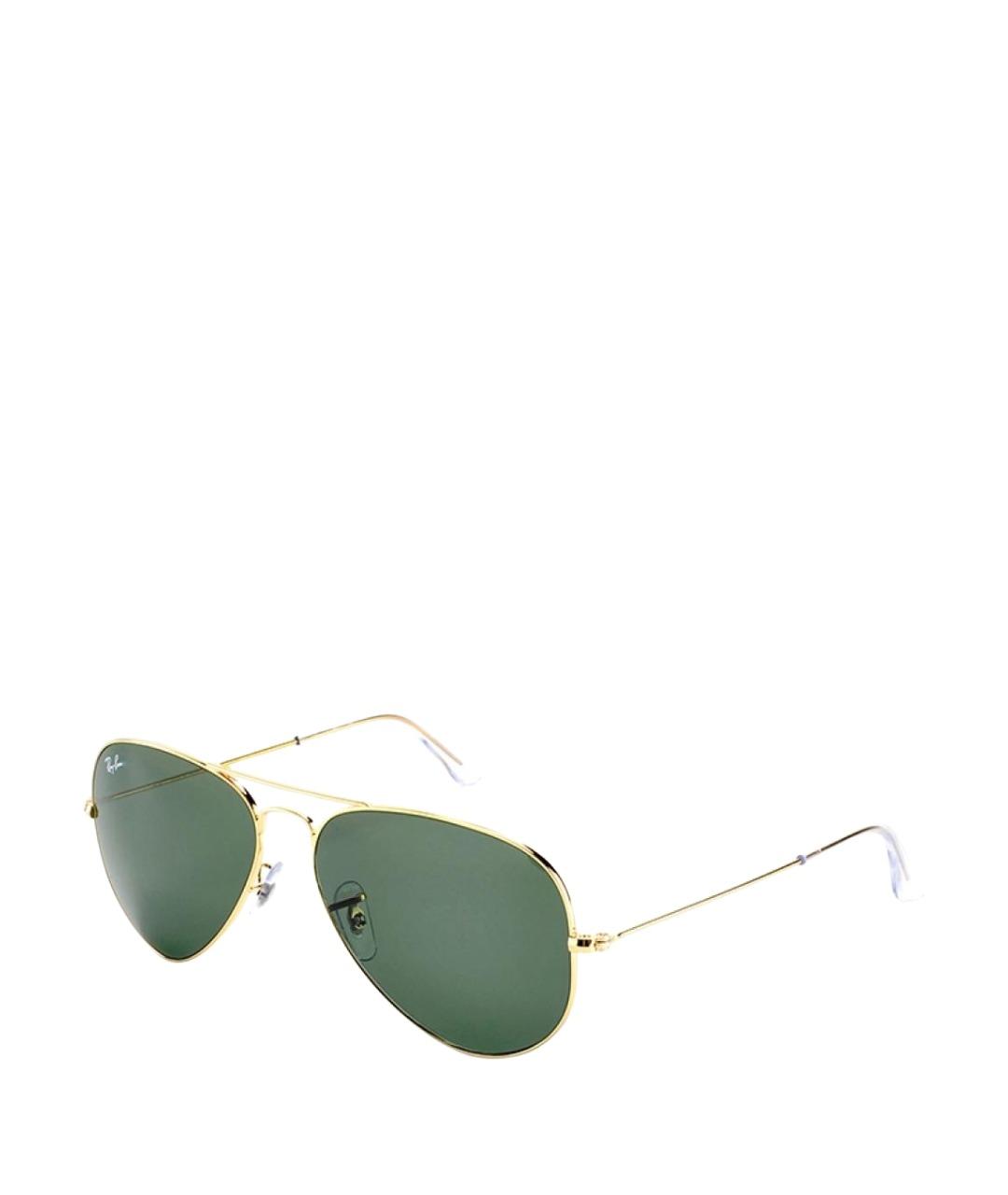 RAY BAN Золотые металлические солнцезащитные очки, фото 1