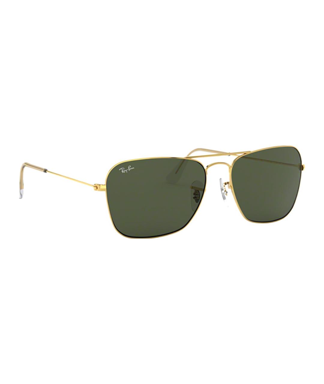 RAY BAN Золотые металлические солнцезащитные очки, фото 3