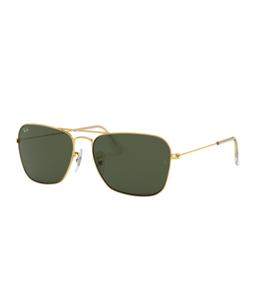 RAY BAN Золотые металлические солнцезащитные очки, фото 1
