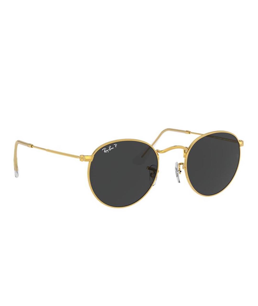 RAY BAN Золотые металлические солнцезащитные очки, фото 2