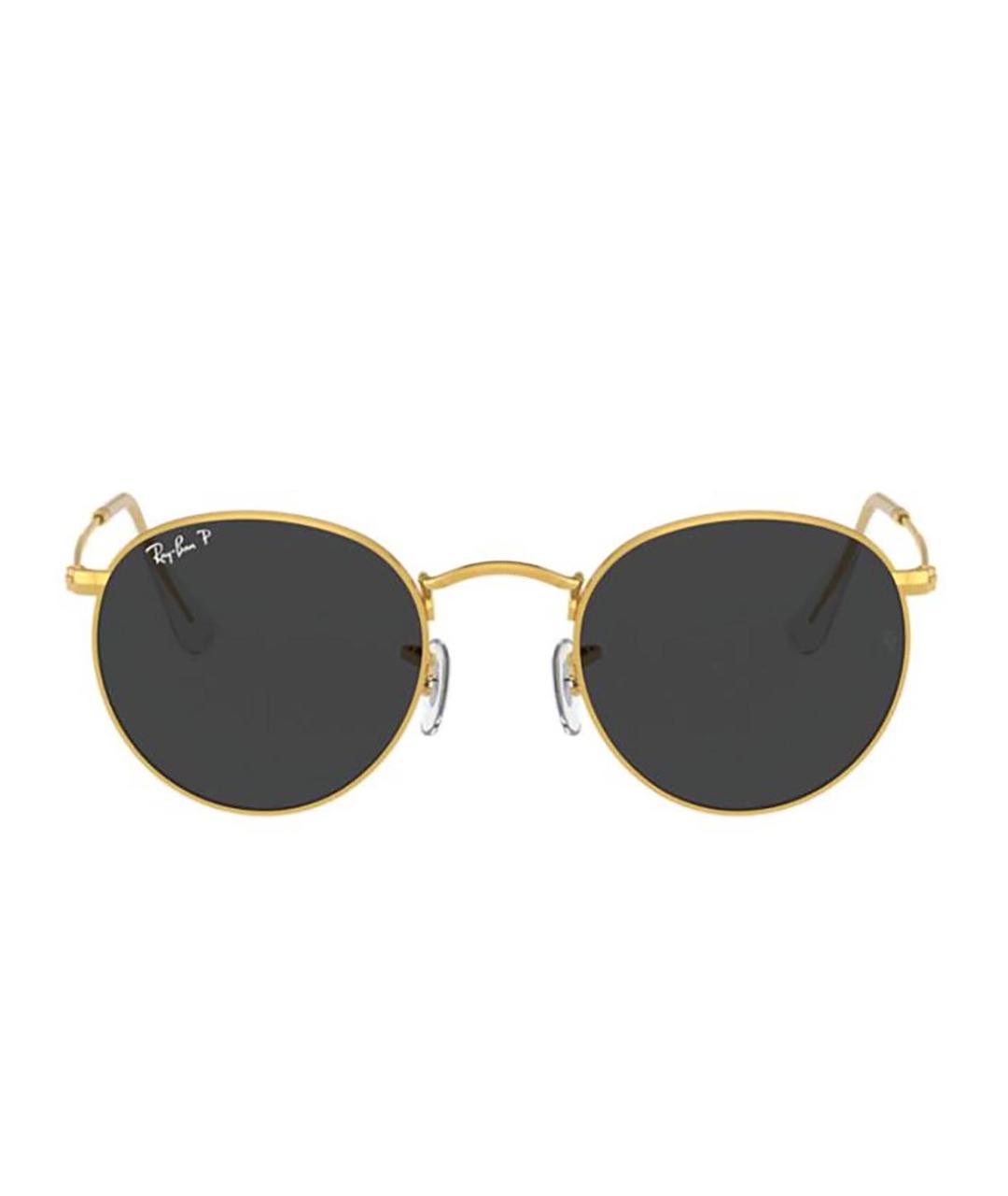 RAY BAN Золотые металлические солнцезащитные очки, фото 1