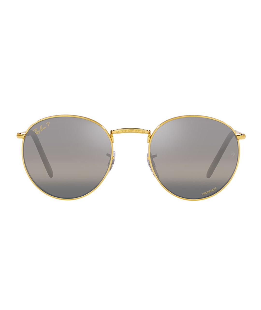 RAY BAN Золотые металлические солнцезащитные очки, фото 2