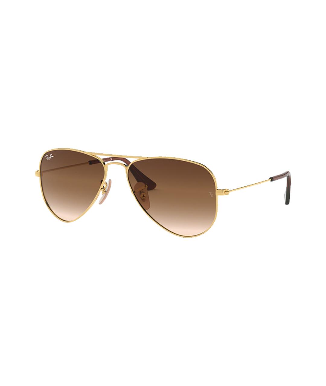 RAY BAN Золотые металлические солнцезащитные очки, фото 1