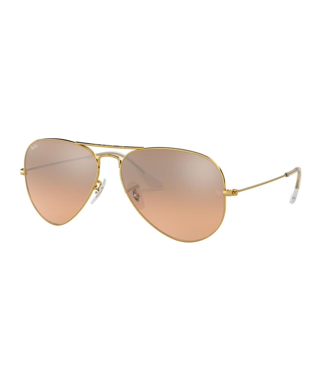 RAY BAN Золотые металлические солнцезащитные очки, фото 1