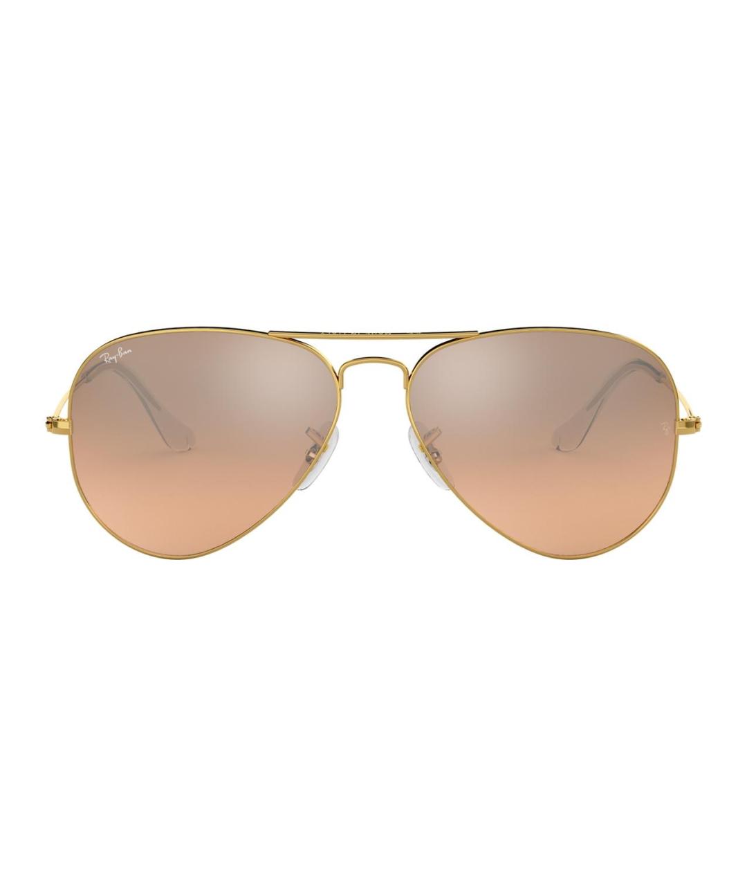 RAY BAN Золотые металлические солнцезащитные очки, фото 2