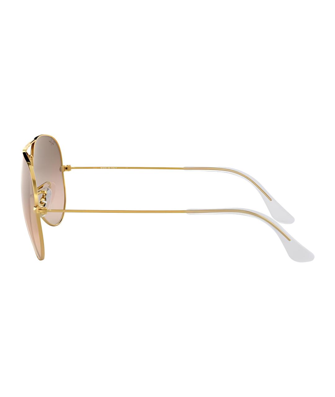 RAY BAN Золотые металлические солнцезащитные очки, фото 4