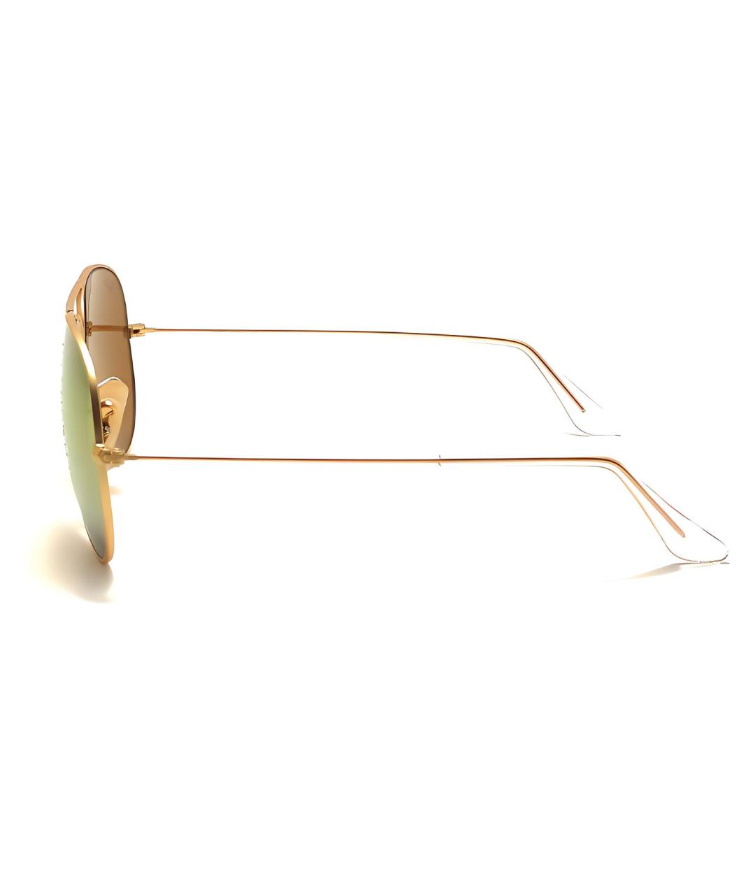 RAY BAN Золотые металлические солнцезащитные очки, фото 3