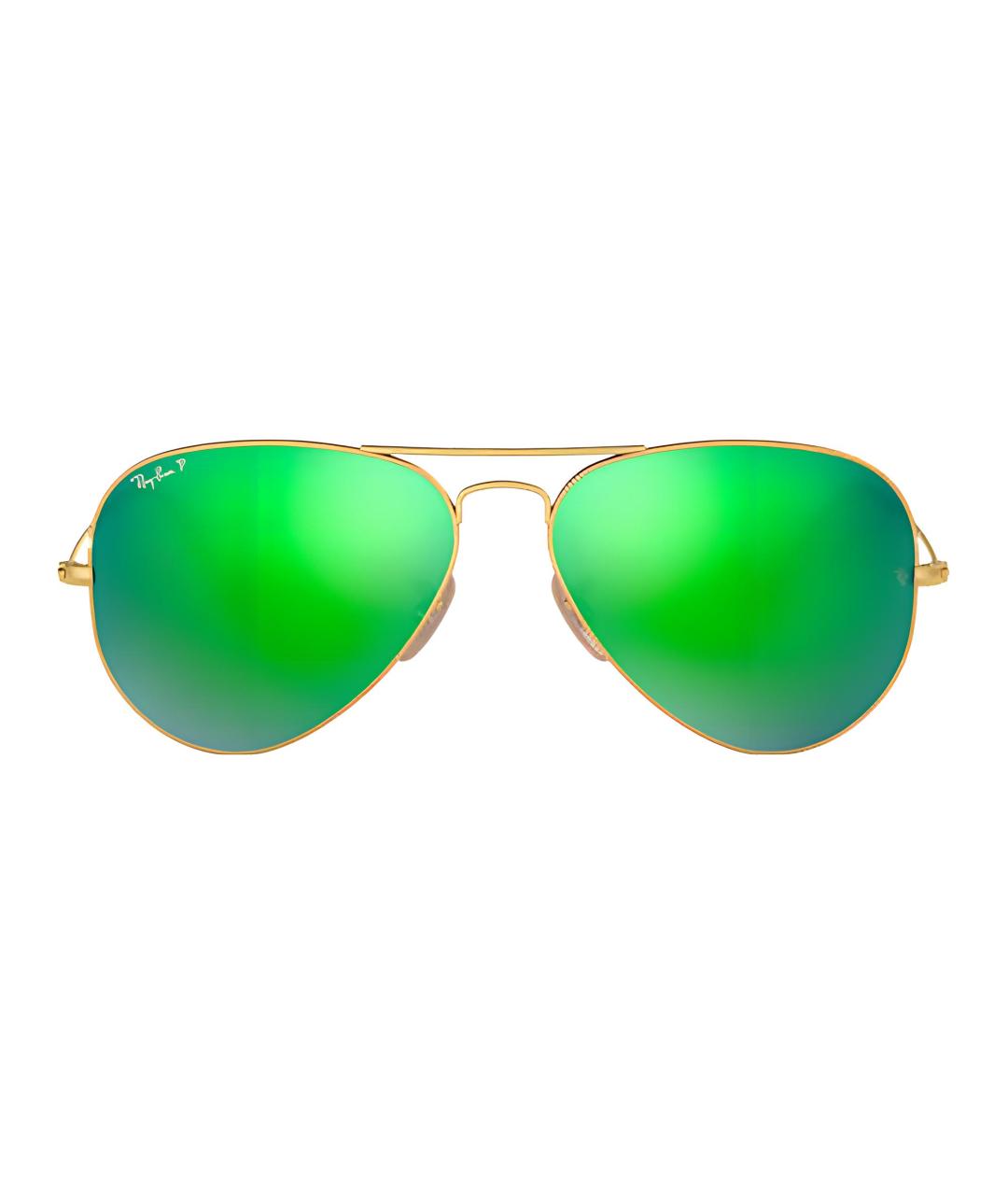 RAY BAN Золотые металлические солнцезащитные очки, фото 2