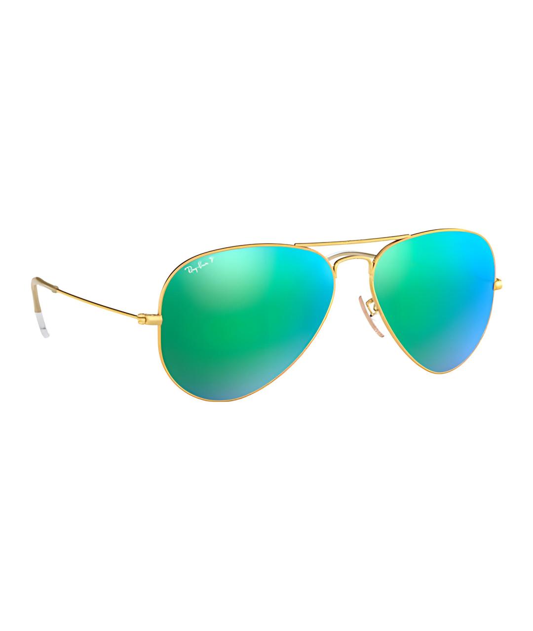 RAY BAN Золотые металлические солнцезащитные очки, фото 3