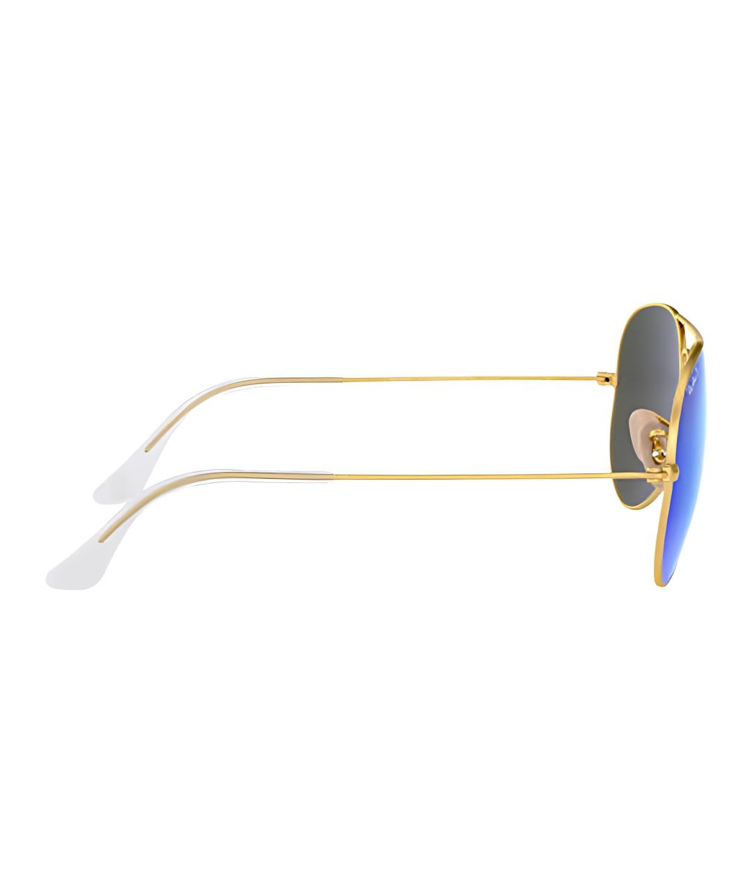 RAY BAN Золотые металлические солнцезащитные очки, фото 4