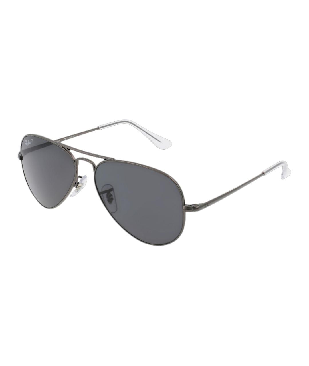 RAY BAN Серые металлические солнцезащитные очки, фото 1