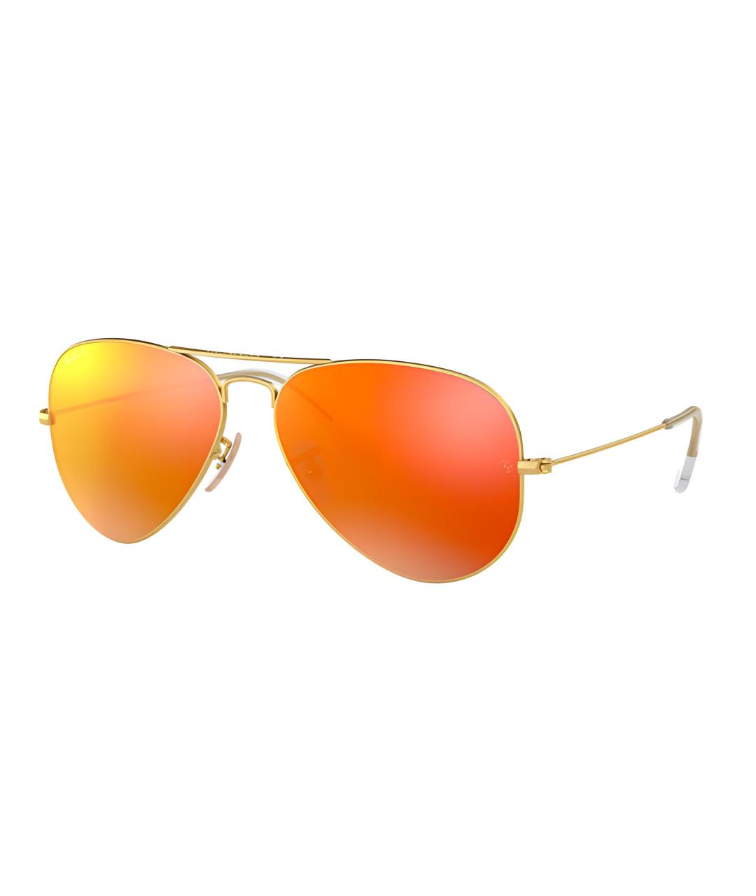 RAY BAN Золотые металлические солнцезащитные очки, фото 1