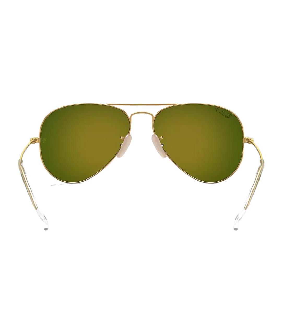 RAY BAN Золотые металлические солнцезащитные очки, фото 4