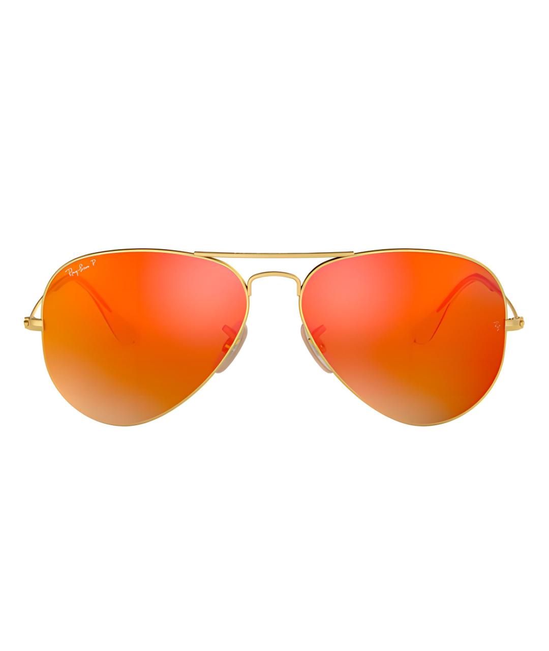 RAY BAN Золотые металлические солнцезащитные очки, фото 2