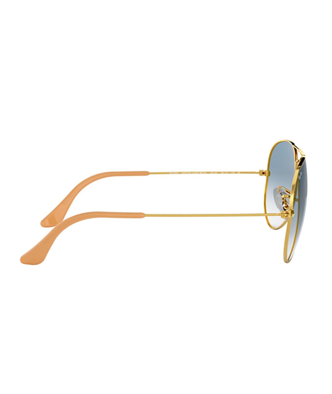 RAY BAN Золотые металлические солнцезащитные очки, фото 3