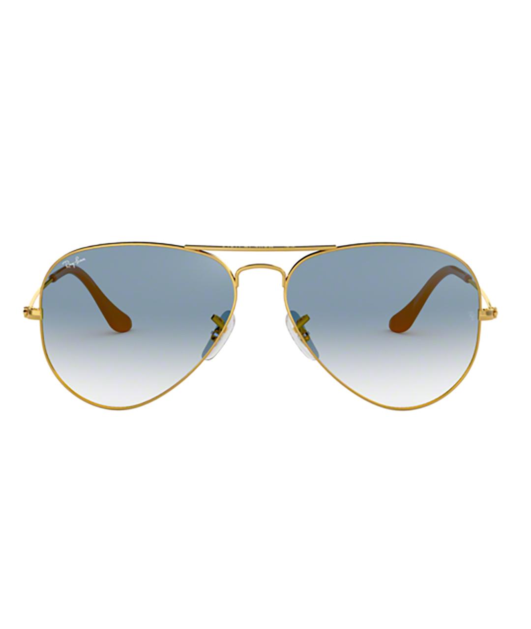 RAY BAN Золотые металлические солнцезащитные очки, фото 1