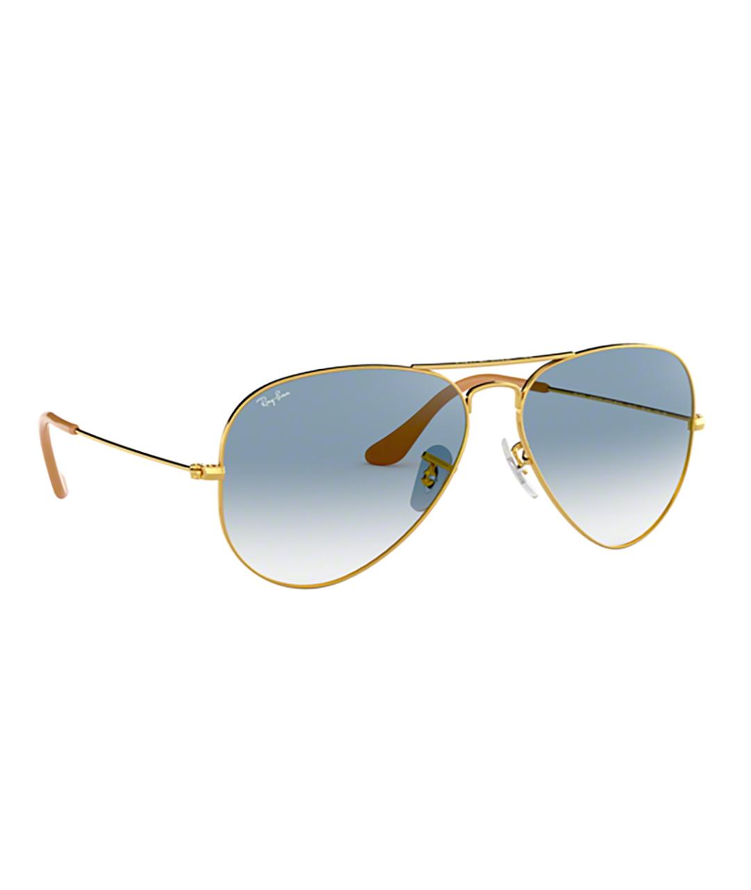RAY BAN Золотые металлические солнцезащитные очки, фото 2