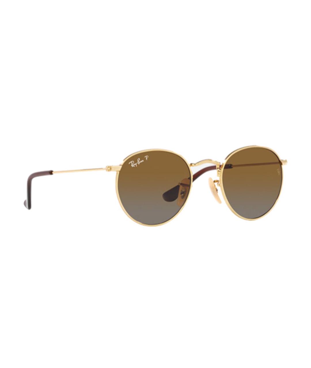 RAY BAN Золотые металлические солнцезащитные очки, фото 2