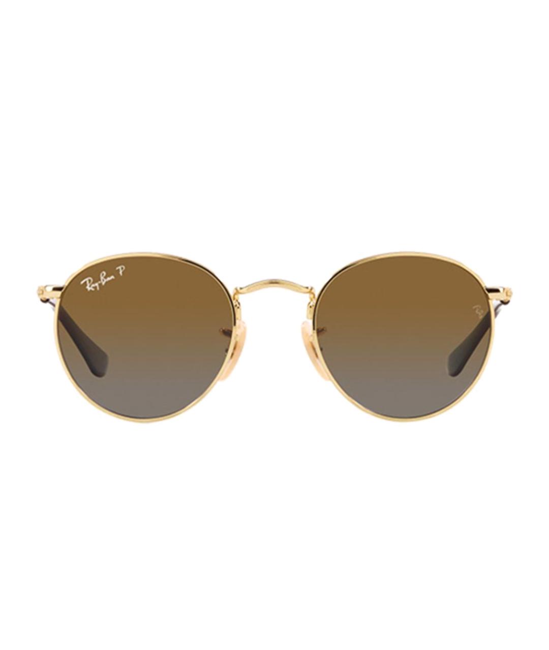 RAY BAN Золотые металлические солнцезащитные очки, фото 1