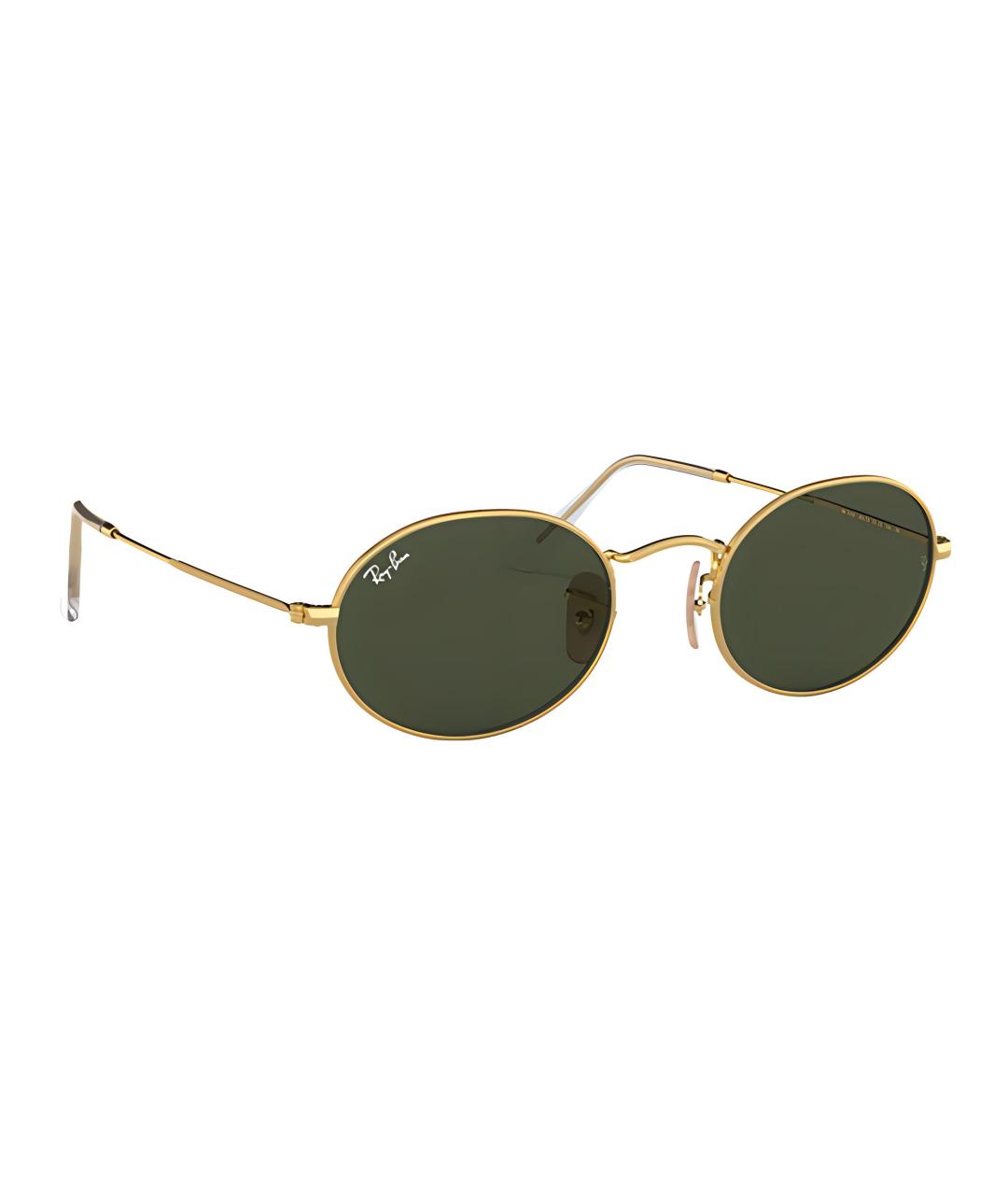 RAY BAN Золотые металлические солнцезащитные очки, фото 3