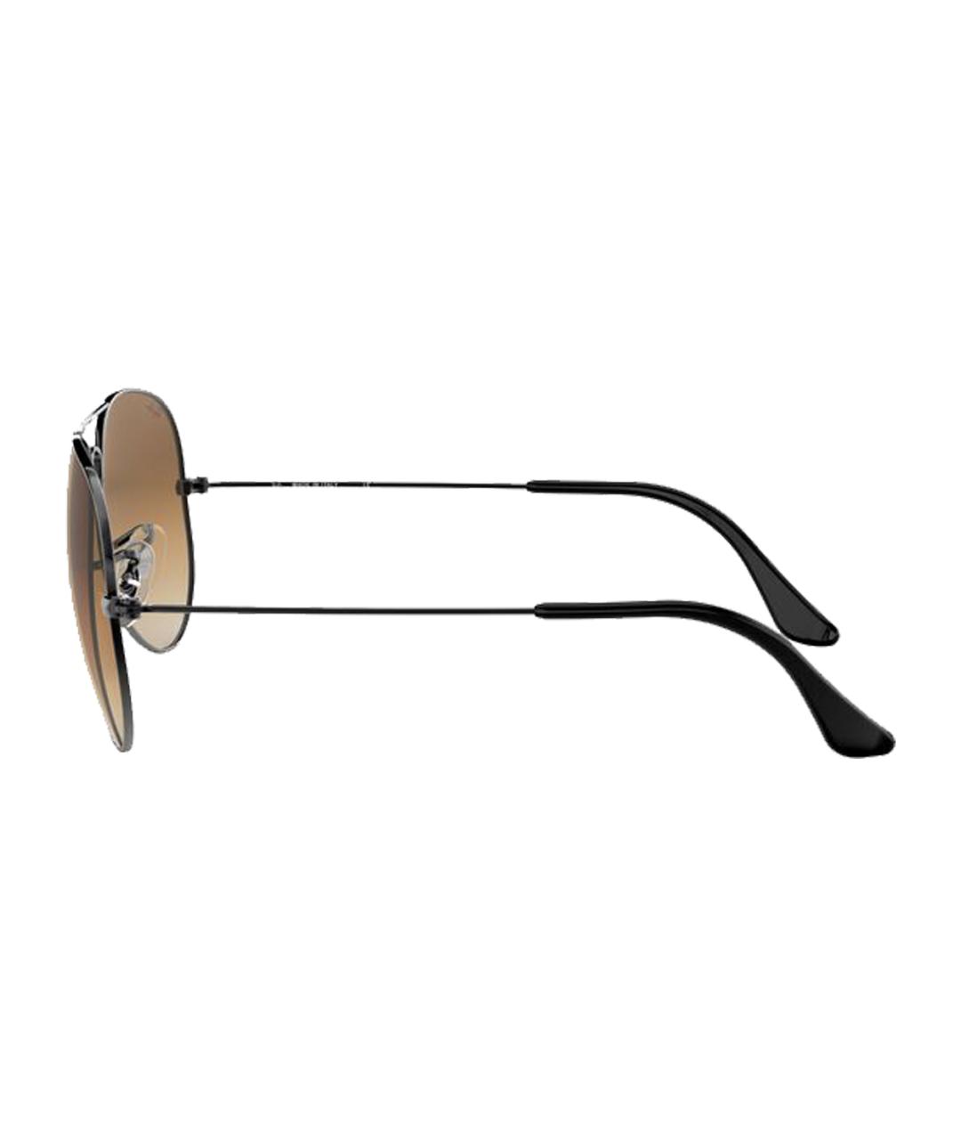 RAY BAN Коричневые металлические солнцезащитные очки, фото 4