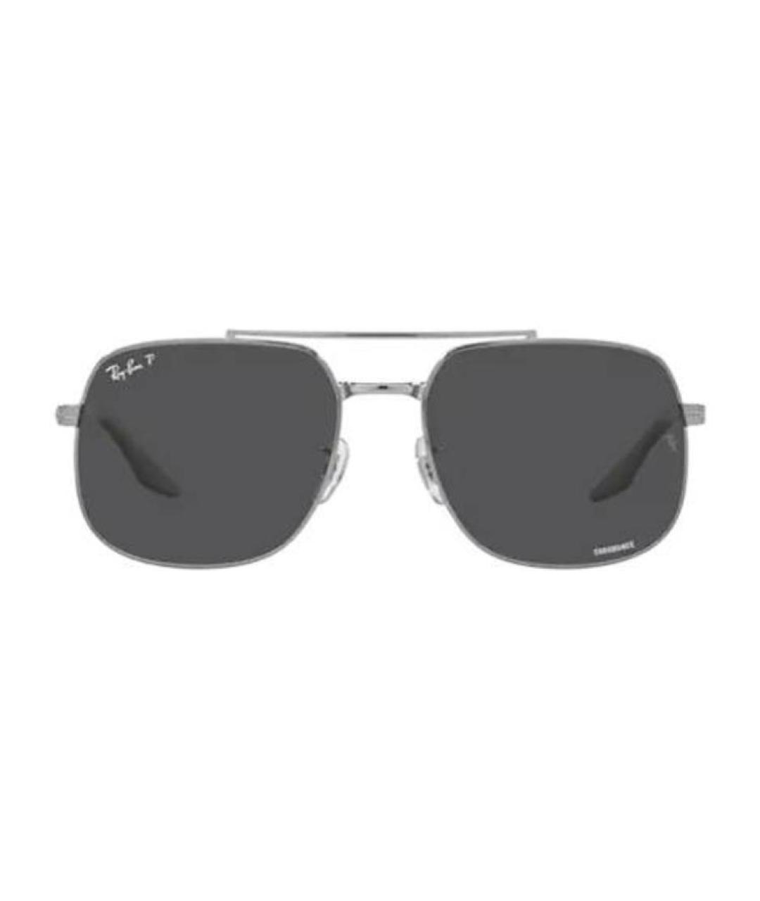 RAY BAN Черные металлические солнцезащитные очки, фото 1
