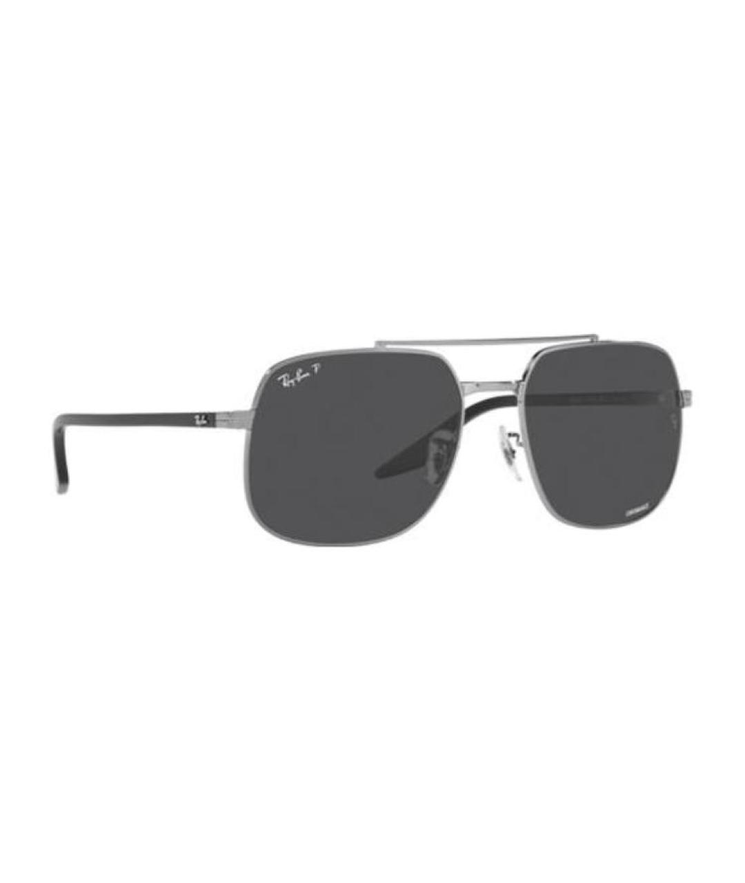 RAY BAN Черные металлические солнцезащитные очки, фото 2