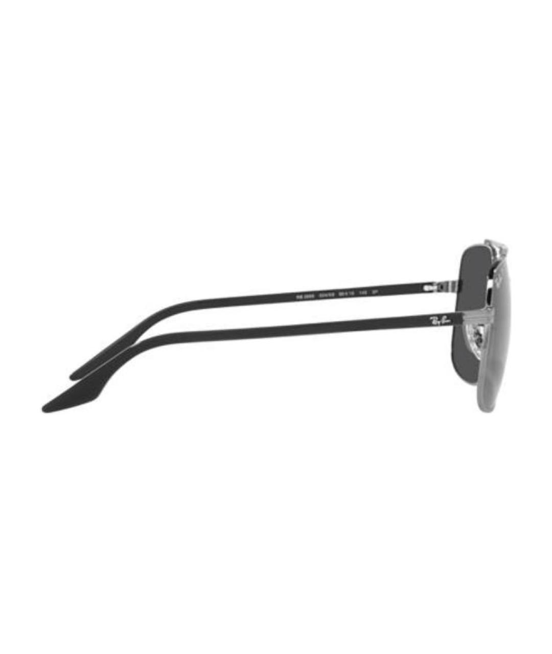 RAY BAN Черные металлические солнцезащитные очки, фото 3