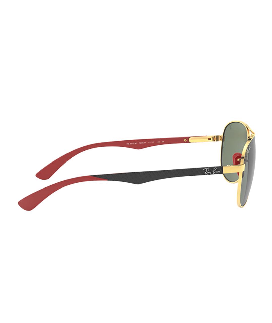 RAY BAN Золотые металлические солнцезащитные очки, фото 3