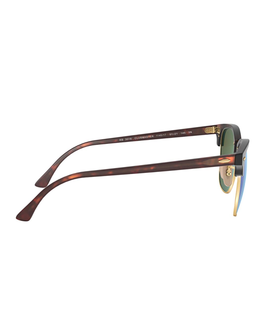 RAY BAN Коричневые пластиковые солнцезащитные очки, фото 3
