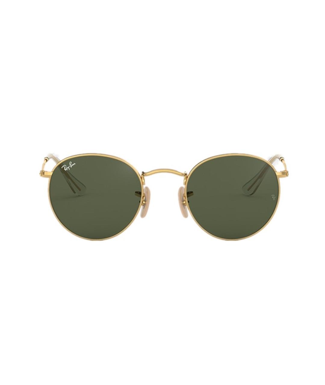 RAY BAN Золотые металлические солнцезащитные очки, фото 3