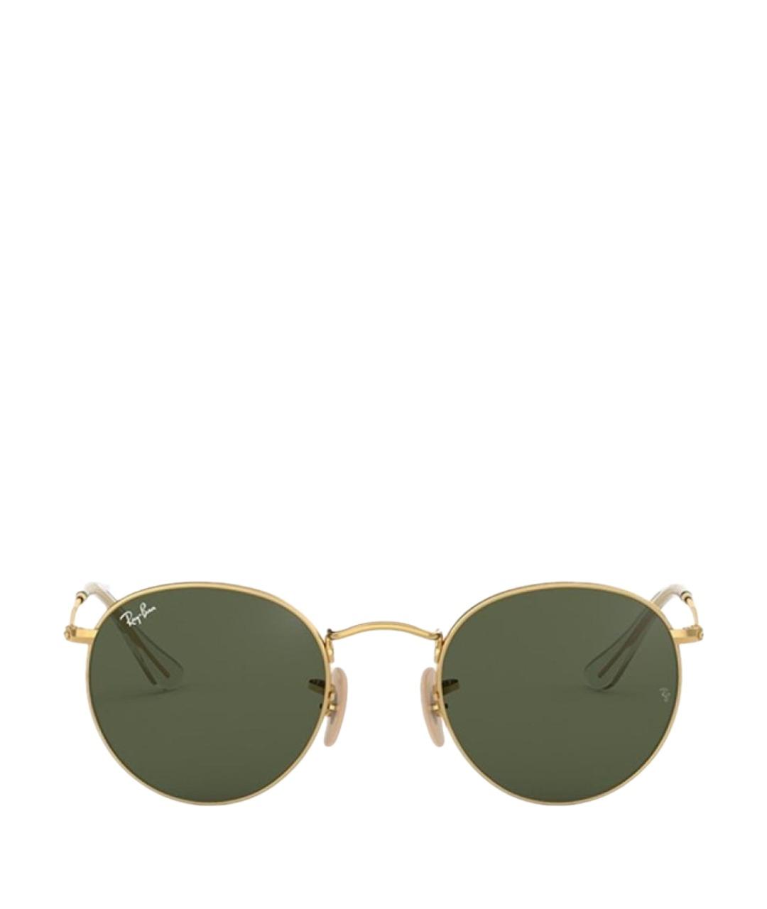 RAY BAN Золотые металлические солнцезащитные очки, фото 1