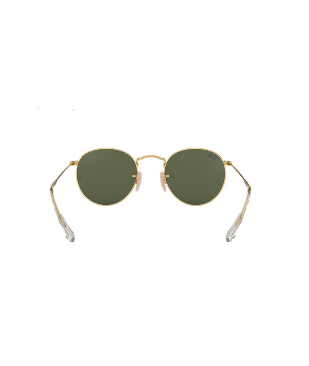 RAY BAN Золотые металлические солнцезащитные очки, фото 2