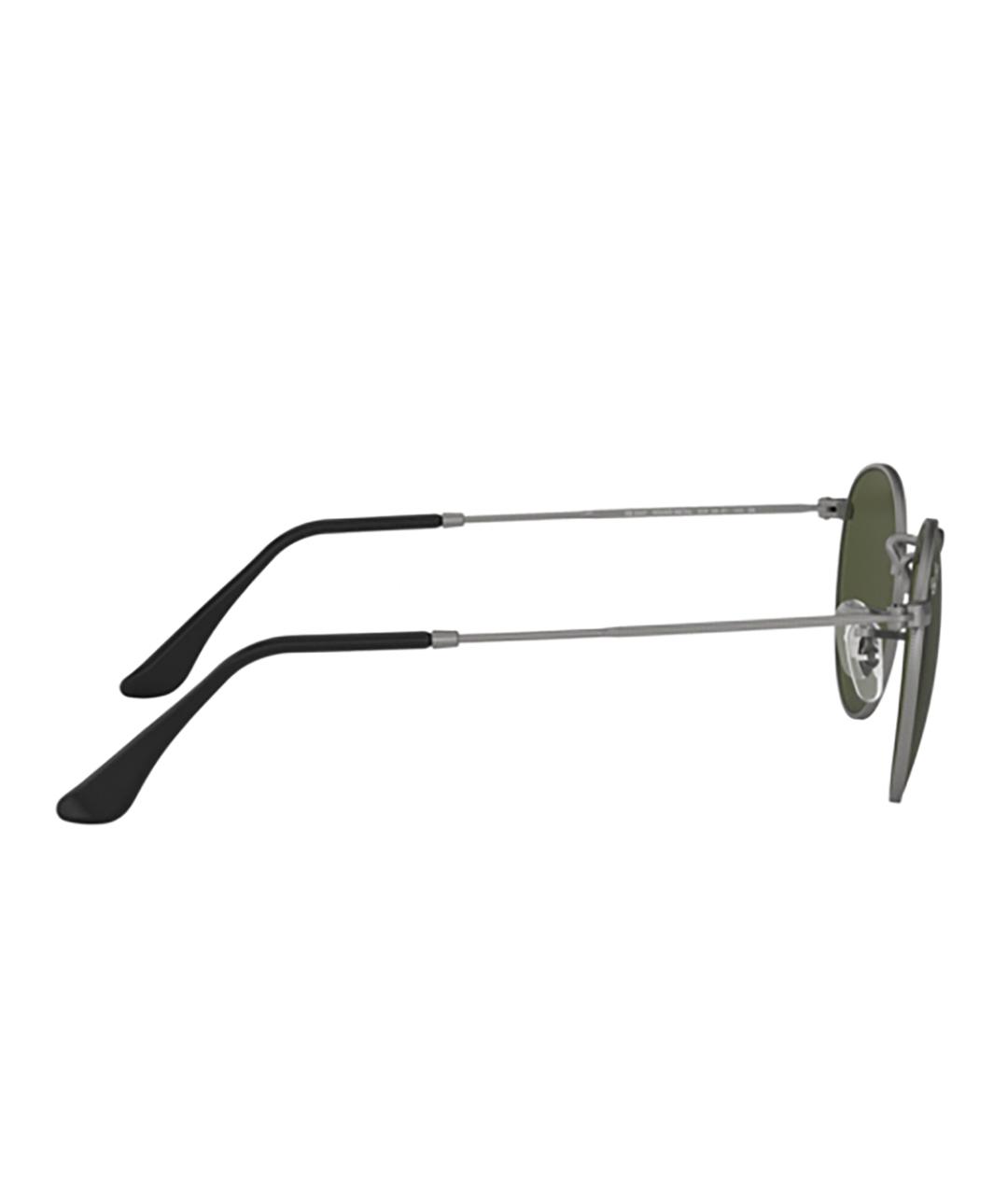 RAY BAN Серебряные металлические солнцезащитные очки, фото 4