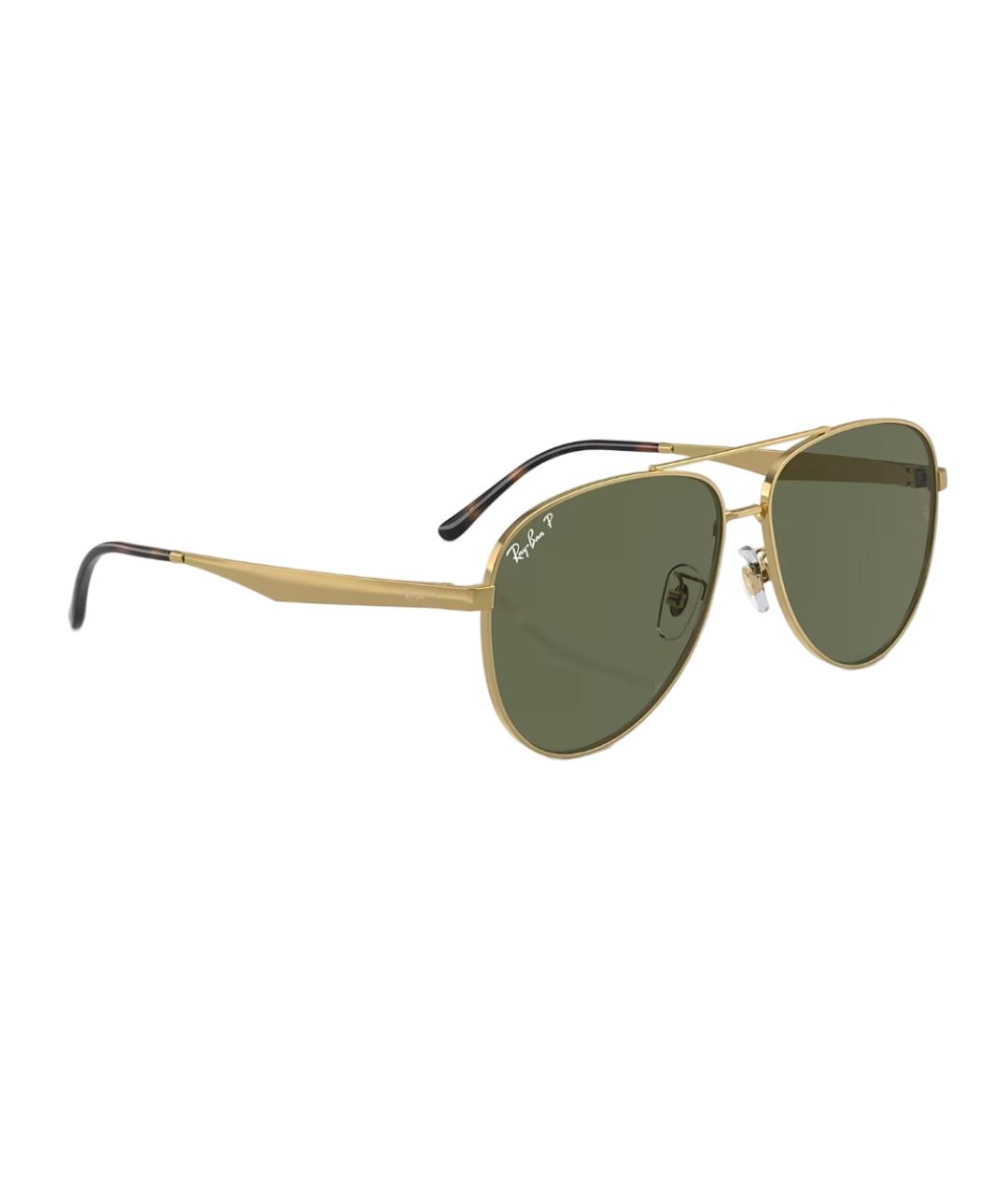RAY BAN Золотые металлические солнцезащитные очки, фото 3