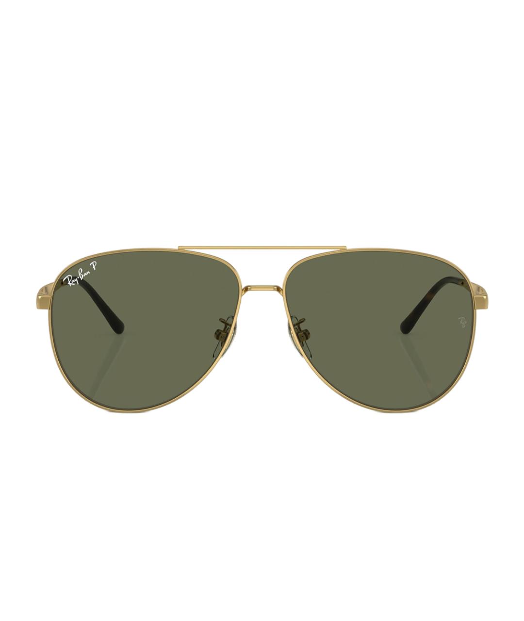 RAY BAN Золотые металлические солнцезащитные очки, фото 2