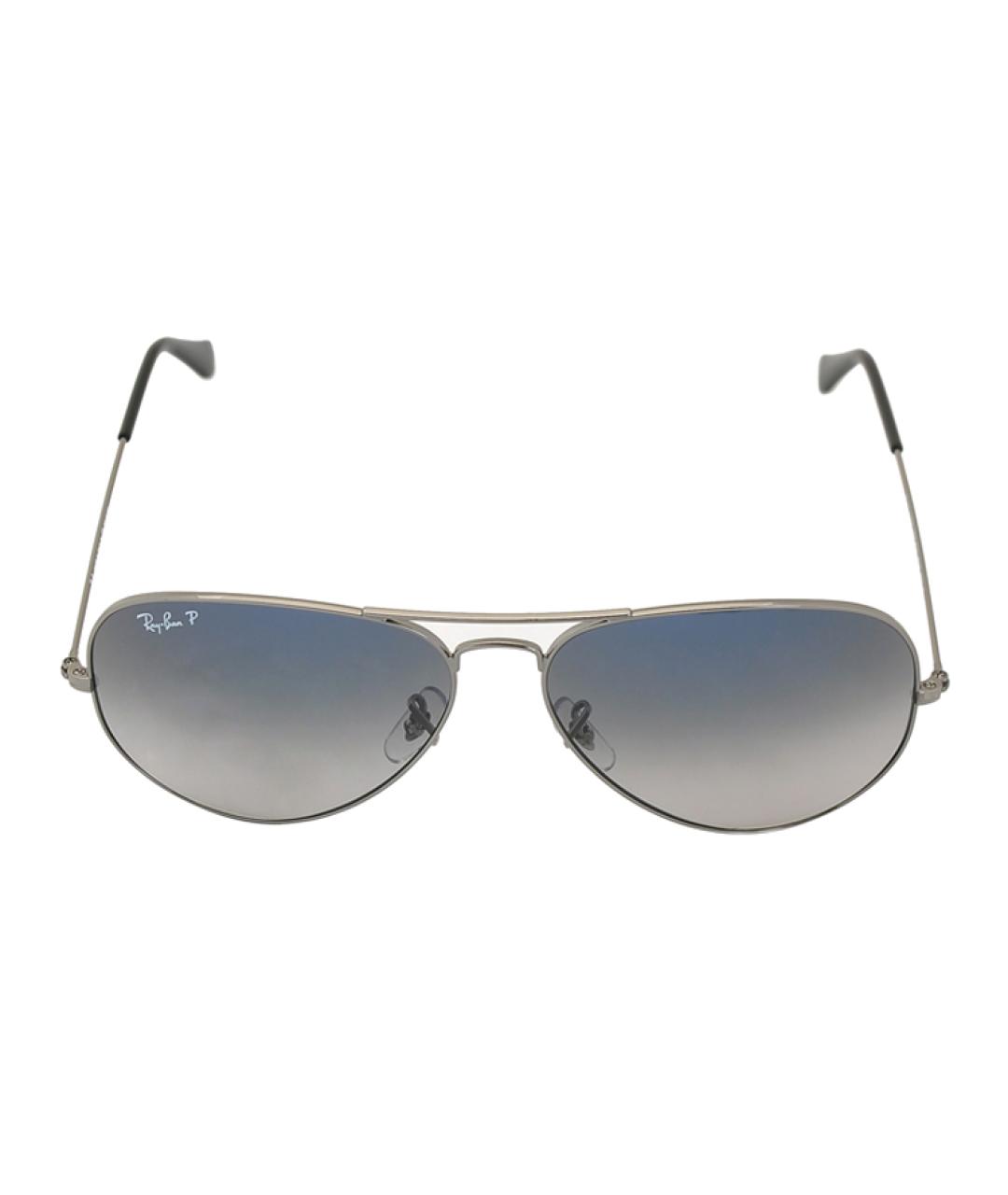RAY BAN Серебряные металлические солнцезащитные очки, фото 3