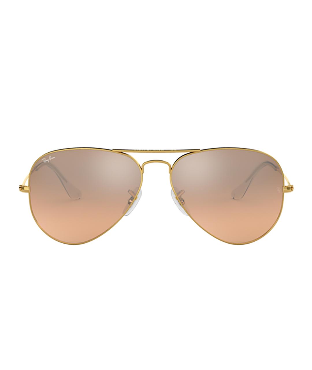 RAY BAN Золотые металлические солнцезащитные очки, фото 1