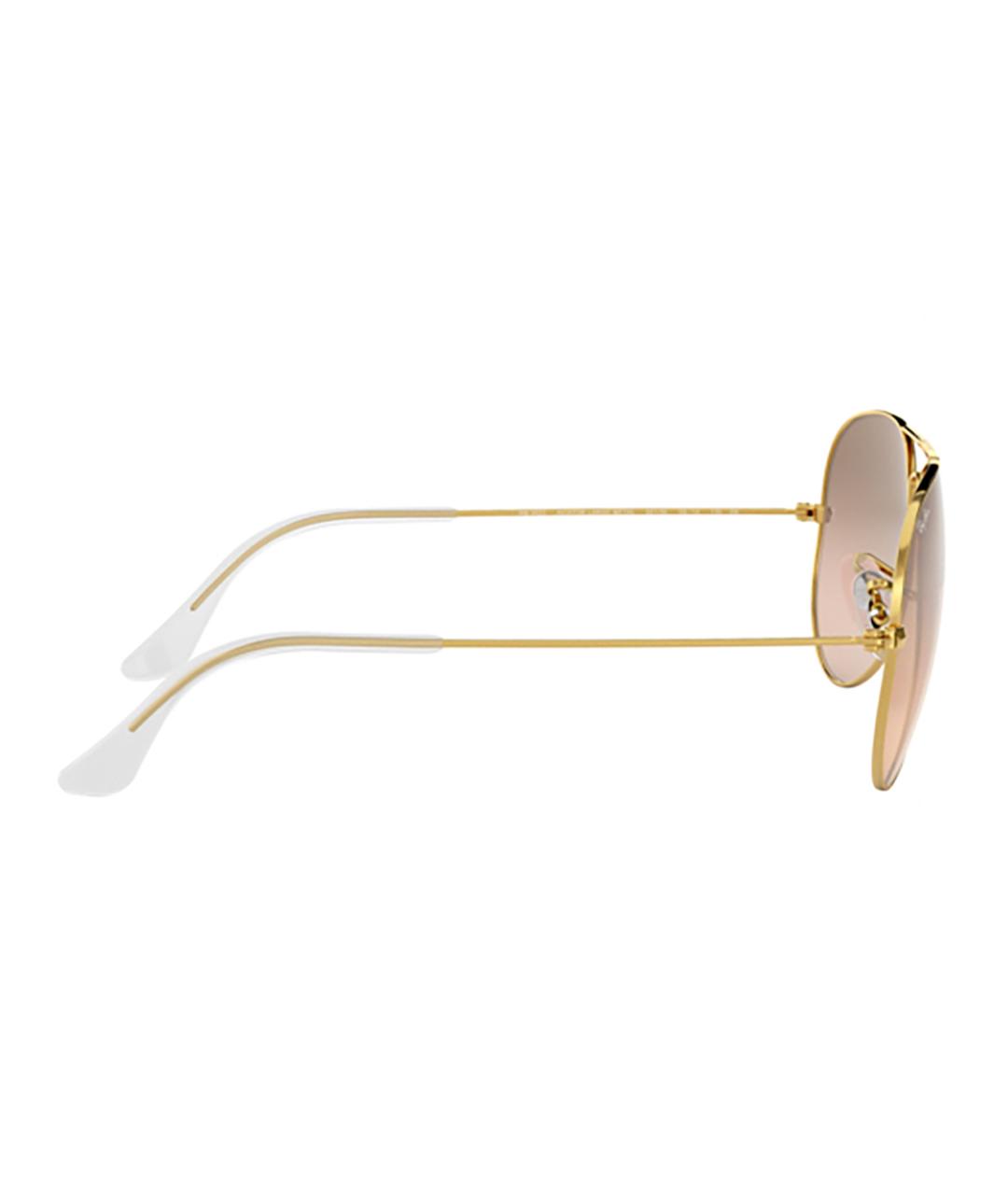 RAY BAN Золотые металлические солнцезащитные очки, фото 3