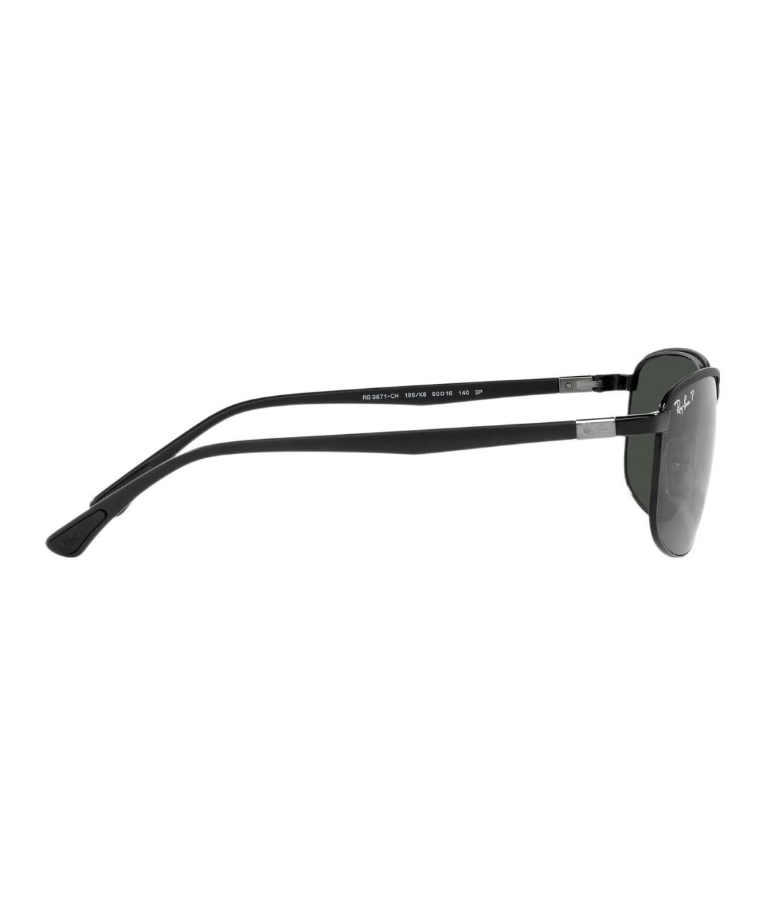 RAY BAN Черные металлические солнцезащитные очки, фото 4
