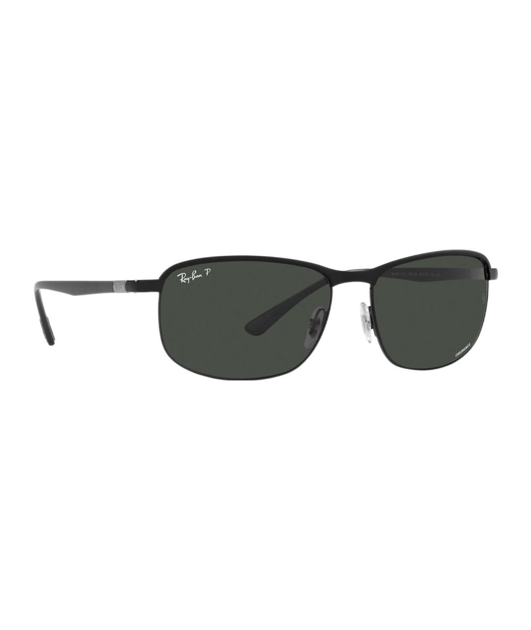 RAY BAN Черные металлические солнцезащитные очки, фото 3