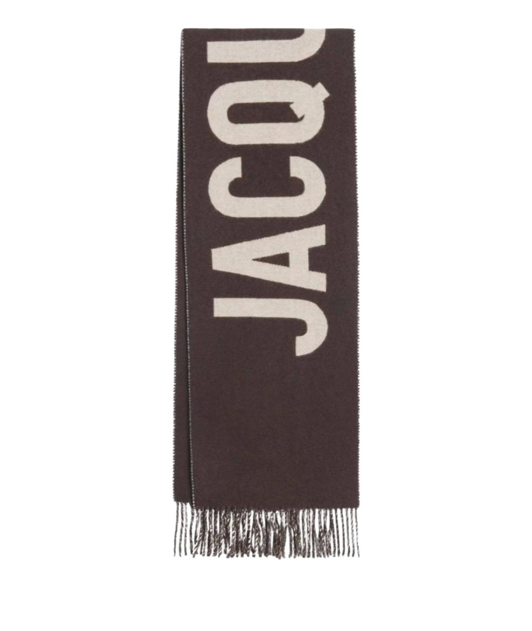 JACQUEMUS Коричневый шерстяной шарф, фото 1