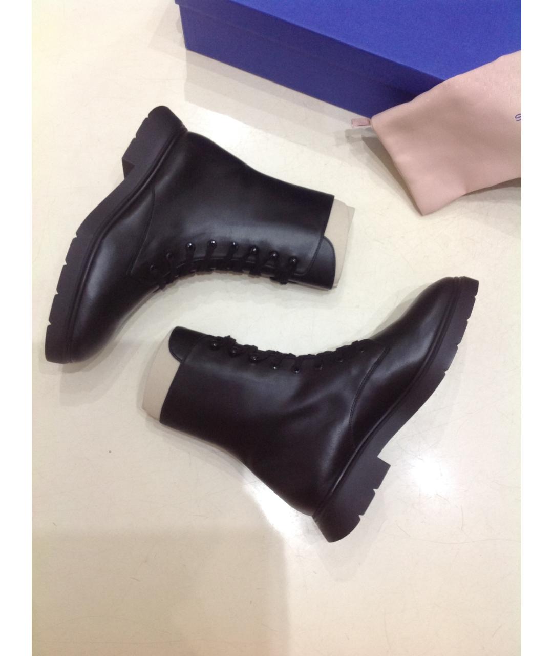 STUART WEITZMAN Черные кожаные ботинки, фото 5