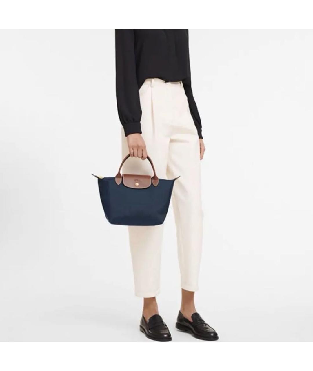 LONGCHAMP Темно-синяя сумка тоут, фото 5