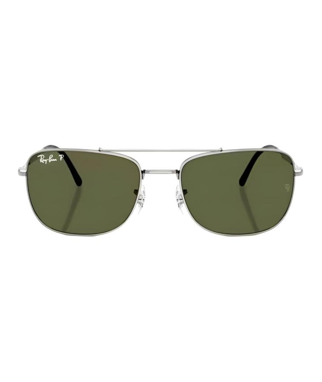 RAY BAN Серебряные металлические солнцезащитные очки, фото 2