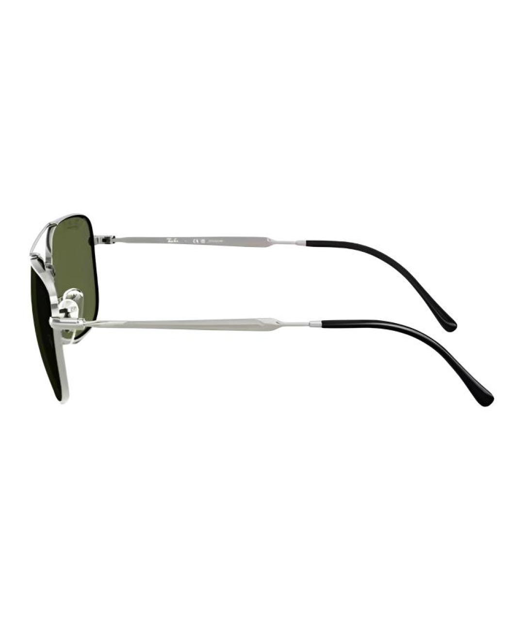 RAY BAN Серебряные металлические солнцезащитные очки, фото 3